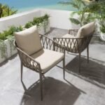 Carlos Outdoor Garden Patio Dining Set 4 Chairs and 1 Table Set Braided & Rope - Image 8