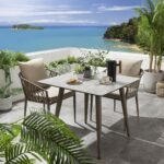 Pepita Outdoor Patio Seating Set 2 Chairs and 1 Table Set Braided & Rope - Image 9