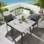 Pepita Outdoor Patio Seating Set 2 Chairs and 1 Table Set Braided & Rope - Image 2