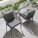 Pepita Outdoor Patio Seating Set 2 Chairs and 1 Table Set Braided & Rope - Image 6