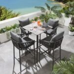 Verónica Outdoor Patio Bar Set 4 Chairs and 1 Table Set Braided & Rope - Image 6