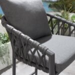 Rafaela Outdoor Patio Bar Set 6 Chairs and 1 Table Set Braided & Rope - Image 6