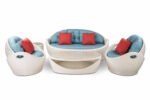 Crocetta Outdoor Sofa Set 3 Seater , 2 Single seater and 1 Center Table (Off White) - Image 2