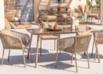 Faustino Outdoor Patio Dining Seating Set 4 Chairs and 1 Table Set Braided & Rope - Image 2