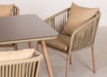 Faustino Outdoor Patio Dining Seating Set 4 Chairs and 1 Table Set Braided & Rope - Image 3
