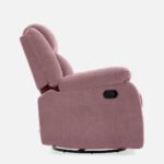 Avalon - Rocking & Rotating Single Seater Fabric Recliner In Pink Colour - Image 12