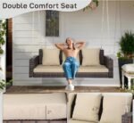 Nioga Three Seater Hanging Swing Without Stand For Balcony , Garden Swing (Brown) - Image 2