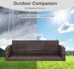 Nioga Three Seater Hanging Swing Without Stand For Balcony , Garden Swing (Brown) - Image 3