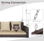 Nioga Three Seater Hanging Swing Without Stand For Balcony , Garden Swing (Brown) - Image 4