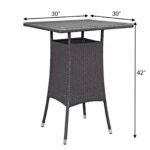 Volta Outdoor Patio Bar Sets 4 Chairs and 1 Table (Dark Brown) - Image 6