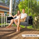 Vito Three Seater Hanging Swing Without Stand For Balcony , Garden Swing (Black) - Image 2