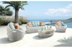 Crocetta Outdoor Sofa Set 3 Seater , 2 Single seater and 1 Center Table (Off White)