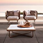 Hancy Outdoor Sofa Set 6 Seater , 2 Ottoman and 1 Center Table + 1 side table Set  (Tan + Beige) Braided & Rope - Image 4